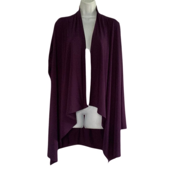 Lands' End Tops - Lands End Open Drape Front Purple Long Sleeve Women’s Cardigan L 14 - 16